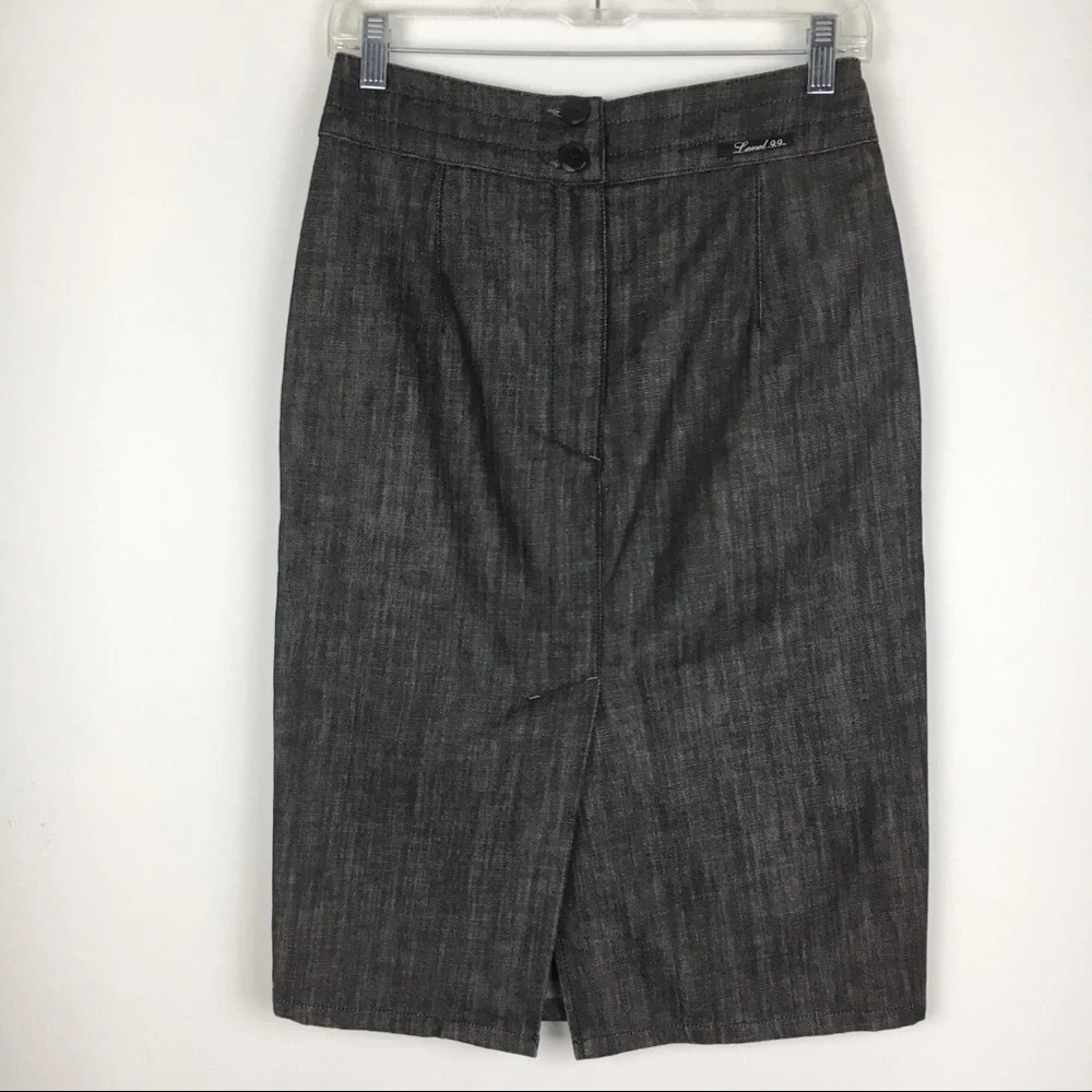 Level 99 Womens Size 27‎ Charcoal Dark Gray Black Denim Jean Pencil Skirt